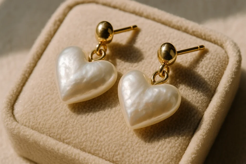 Shop Heart-Shaped Pearl Earrings